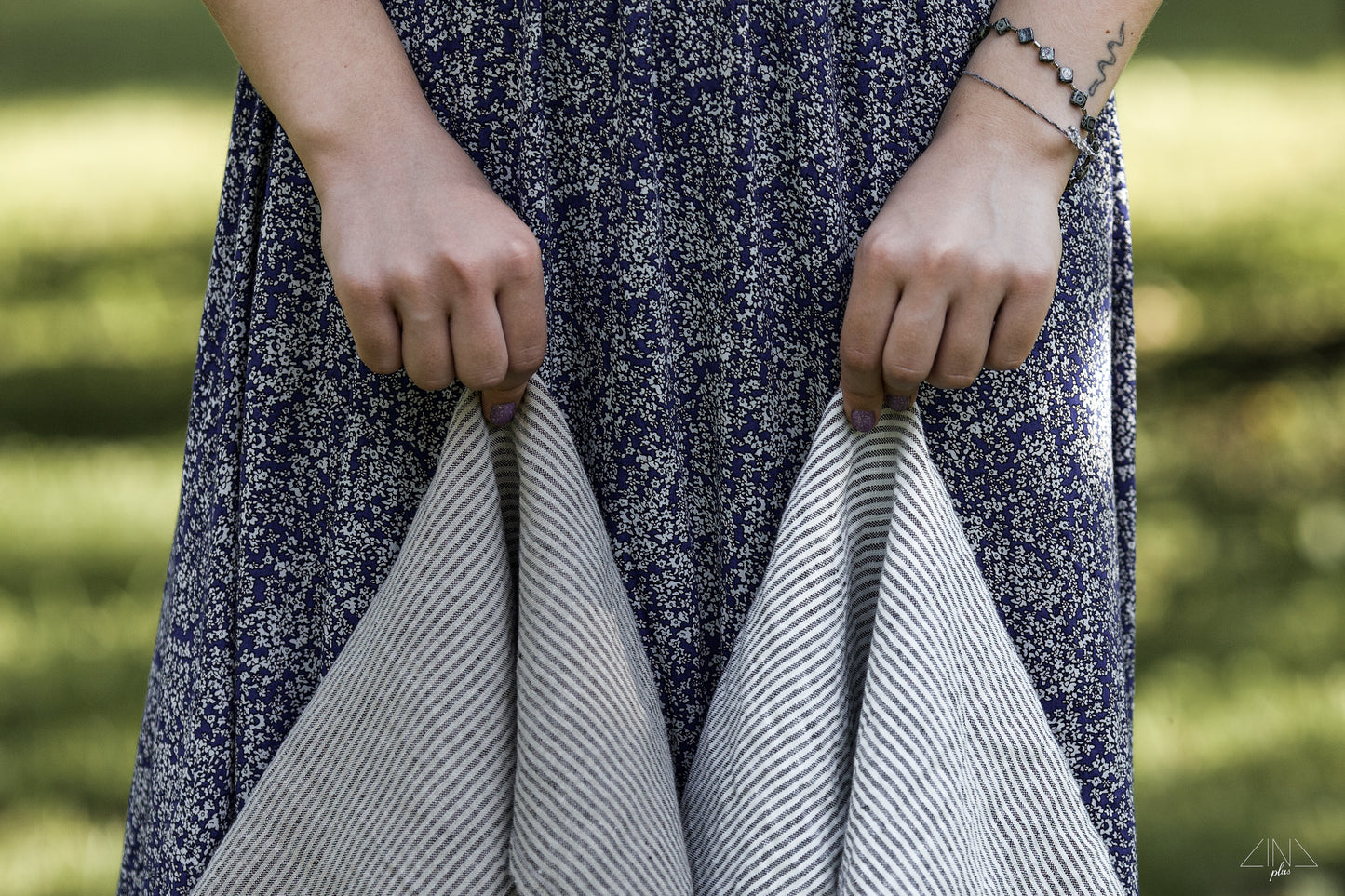 Linen Tea Towel in Ticking Stripes