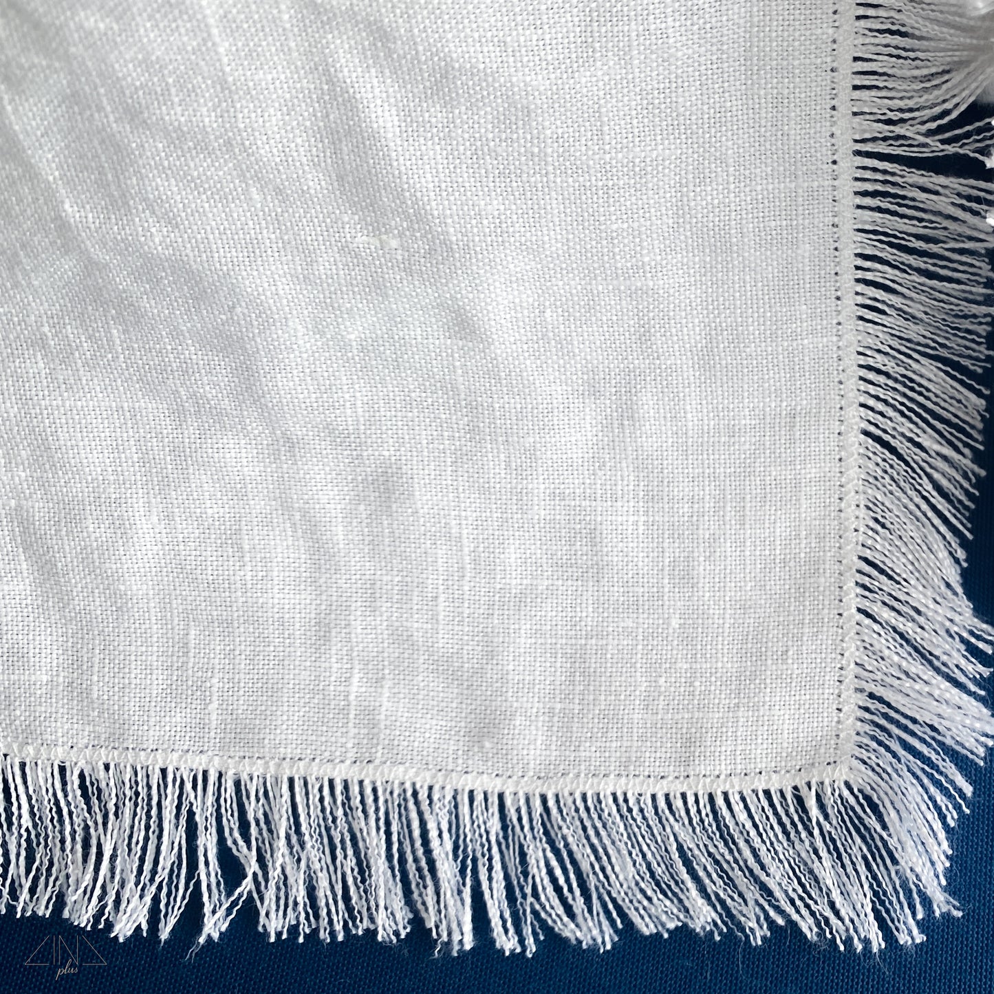 White Linen Bedspread with Fringes