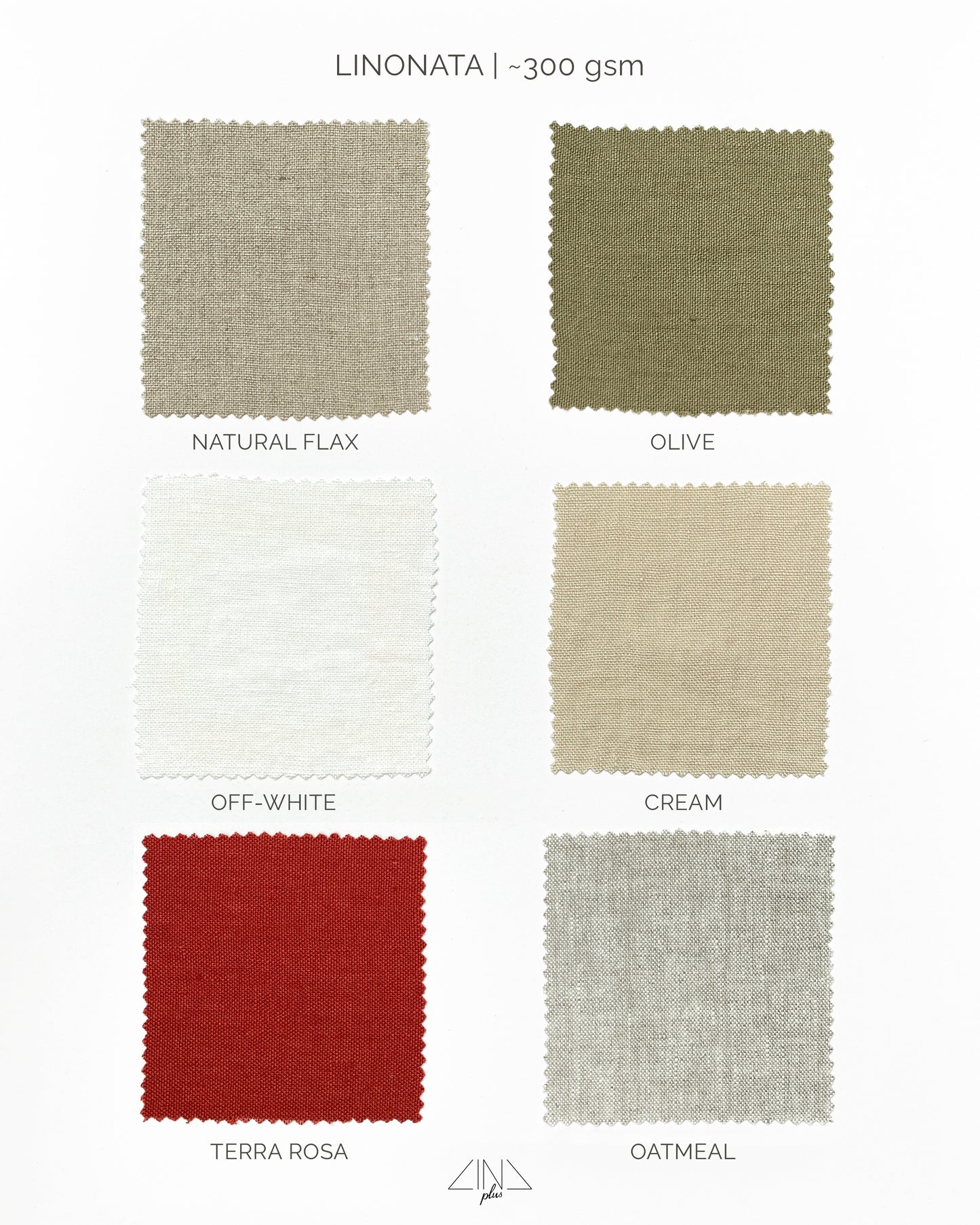 Heavy weight linen samples in neutral and dyed colors.