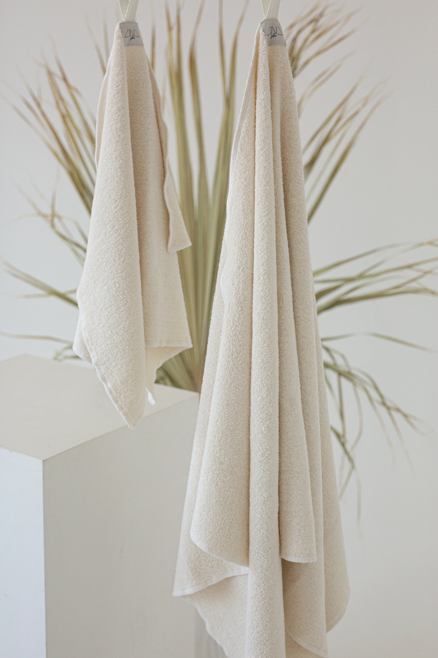 Linen Terry Towels Set in IVORY