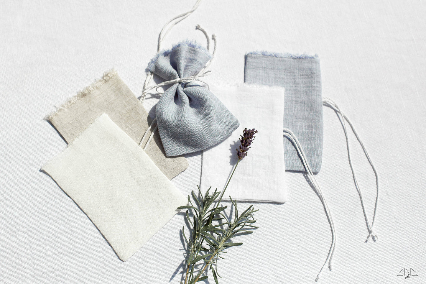 Light Blue Linen Wedding Bags