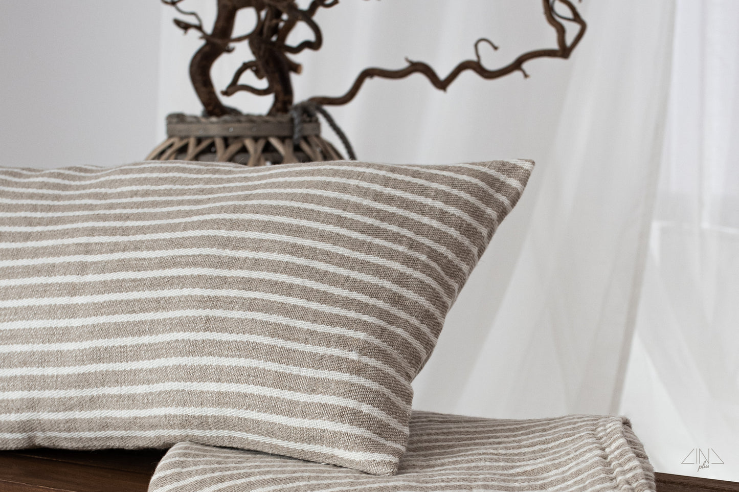 Linen Twill Striped Cushion Cover DECO