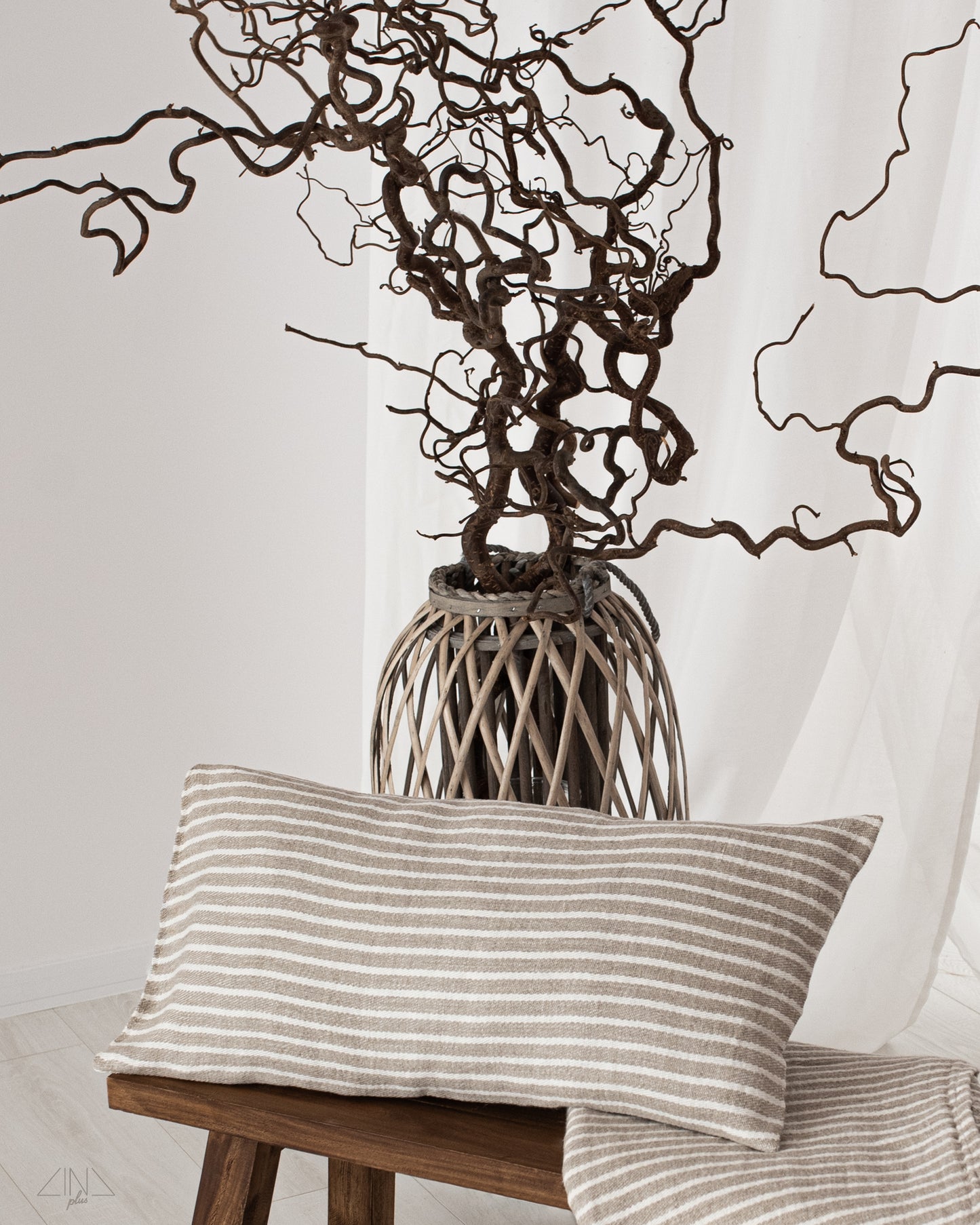 Linen Twill Striped Cushion Cover DECO