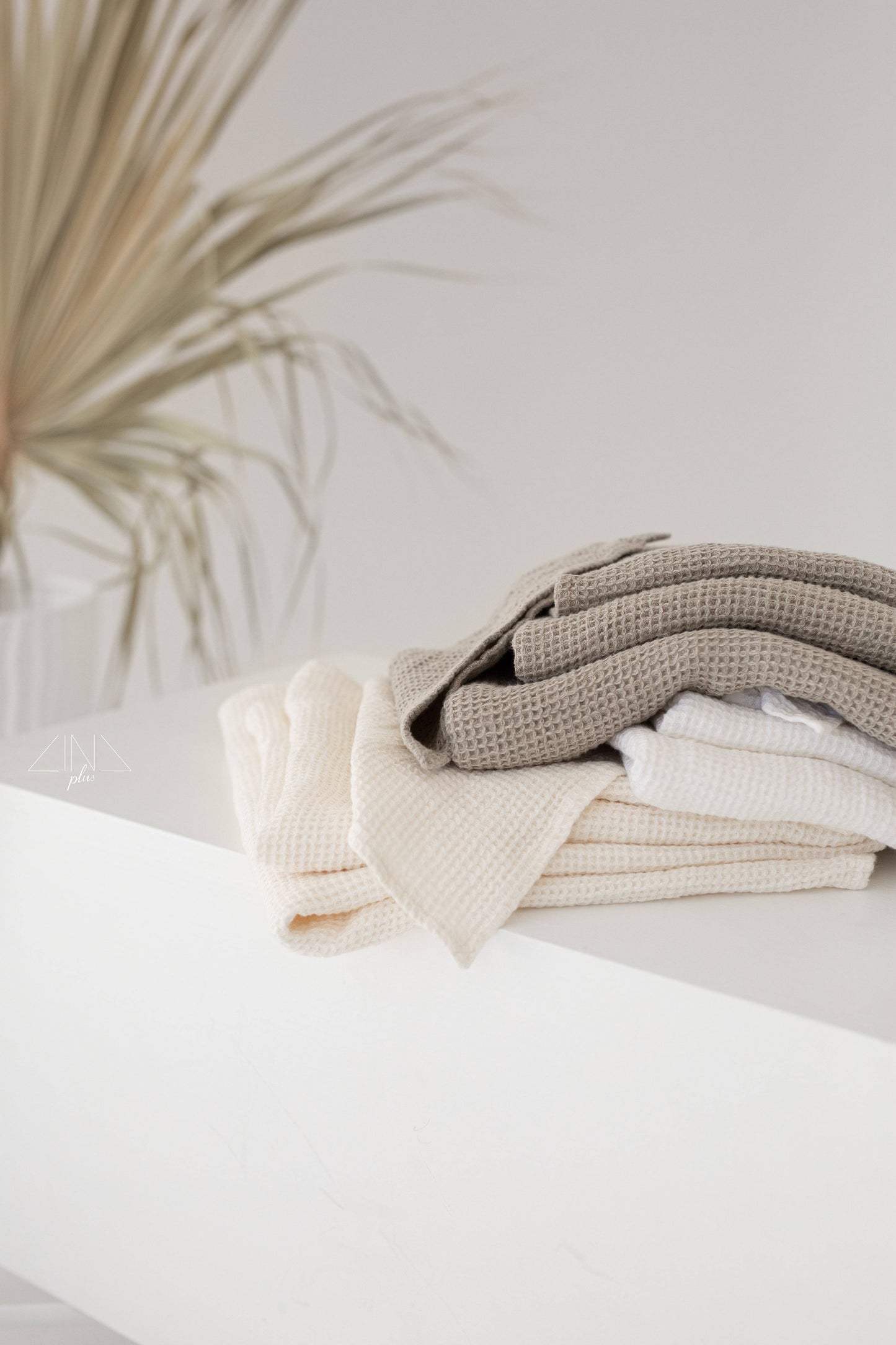 Linen Waffle Towel in NEUTRAL