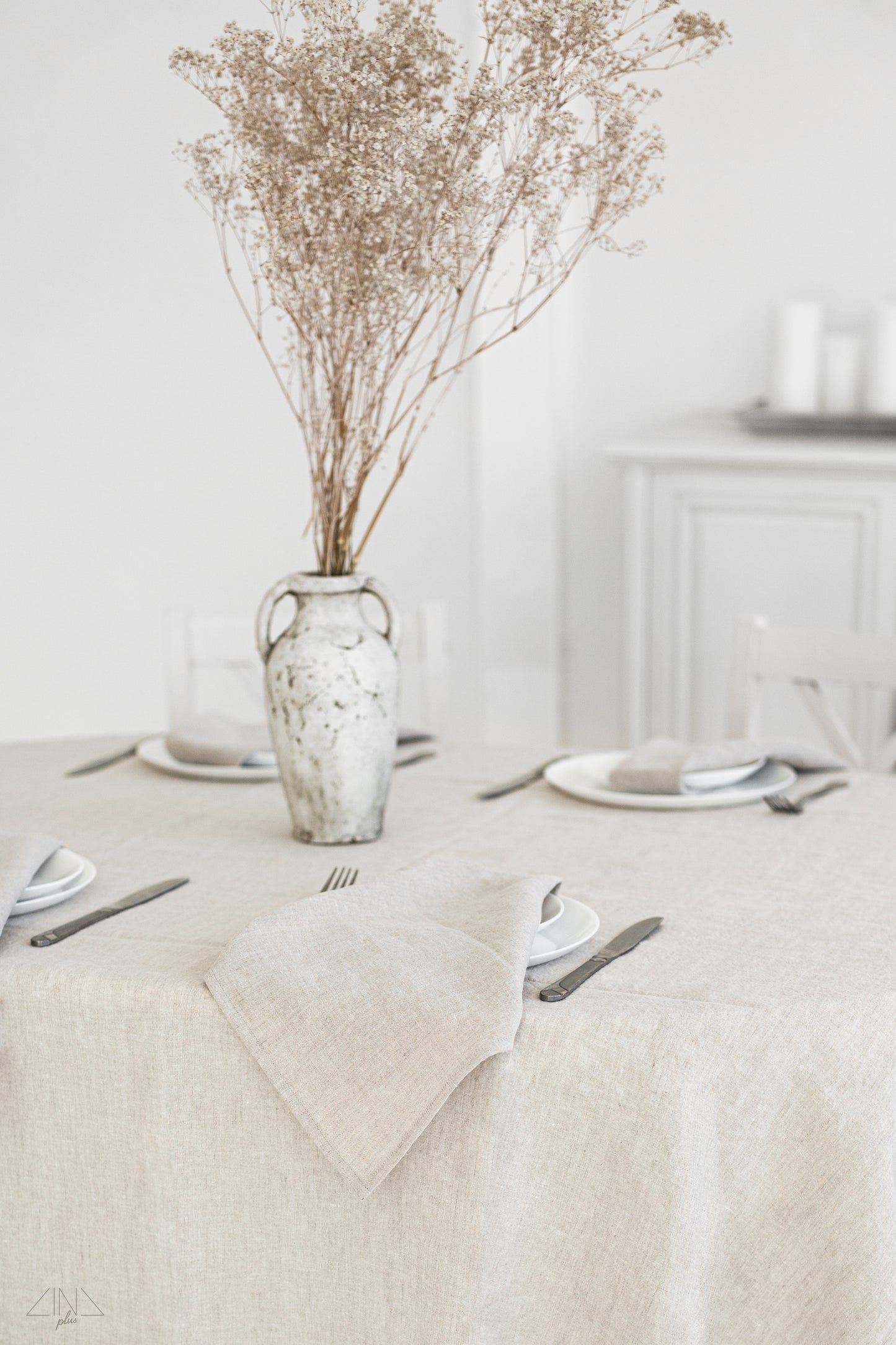 Linen Tablecloth & Napkins in NEUTRAL