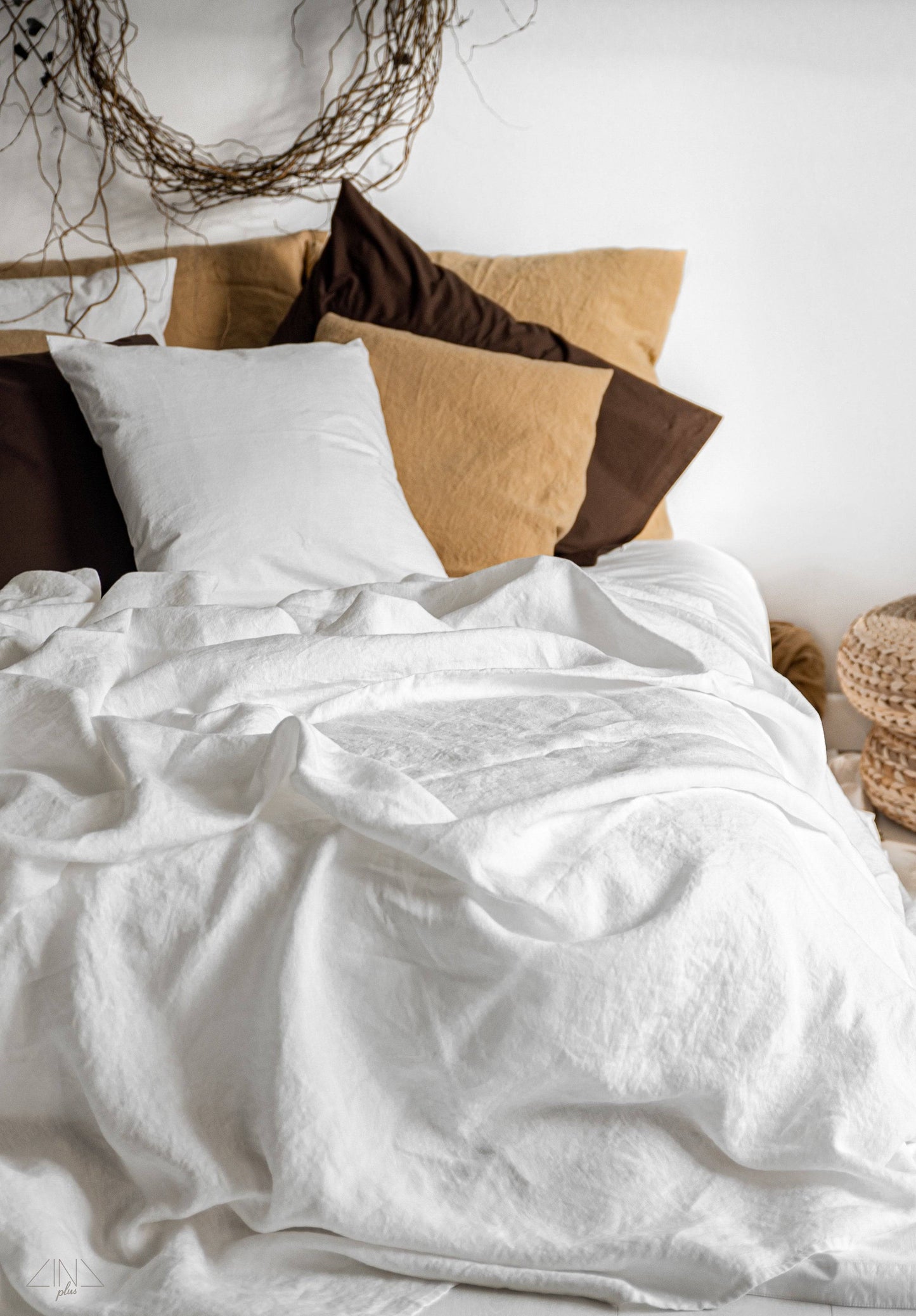 LINONATA Heavy Linen Bedspread in NEUTRAL