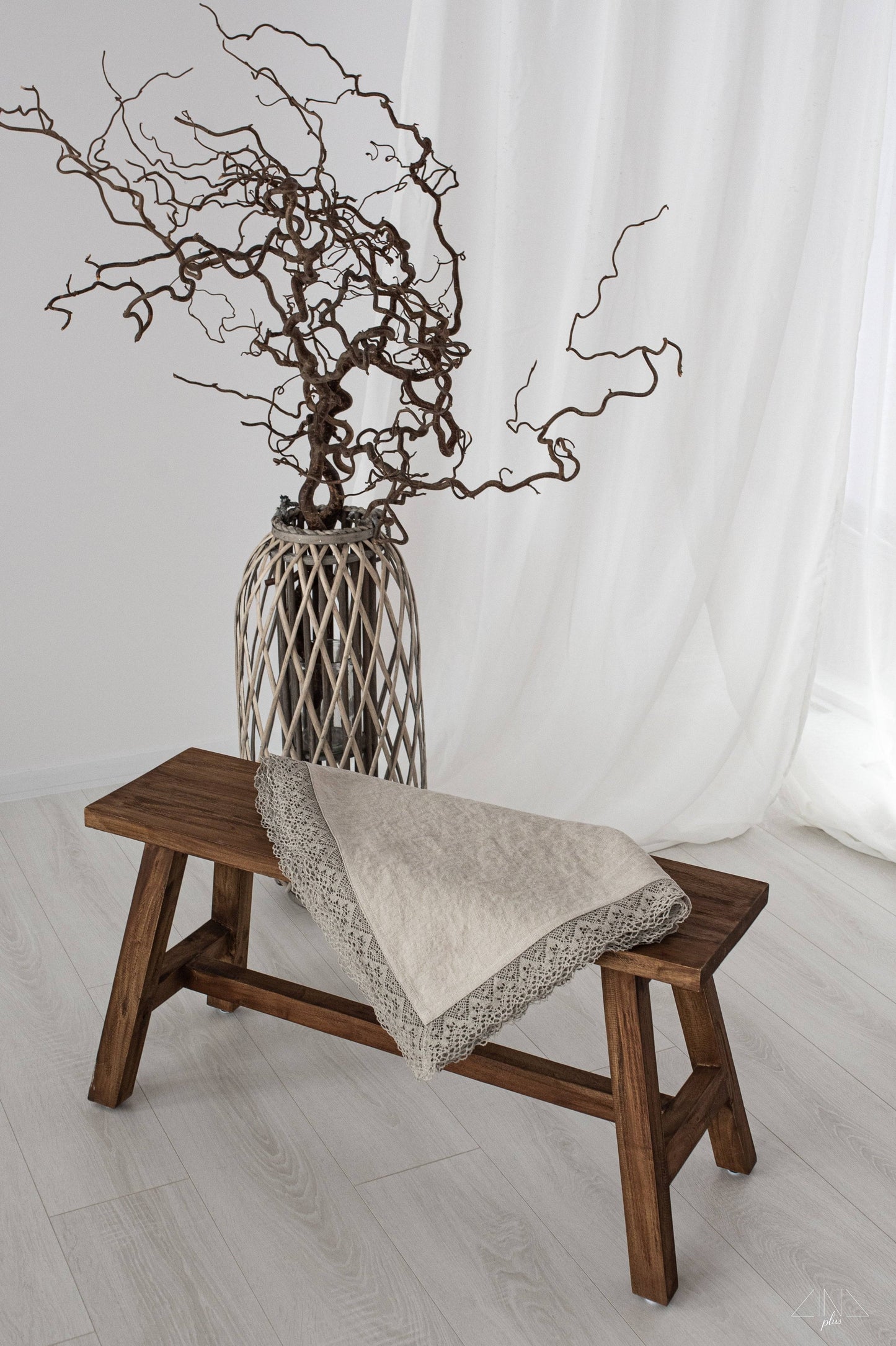 TRIMLEA Super Heavy Linen Throw in NEUTRAL