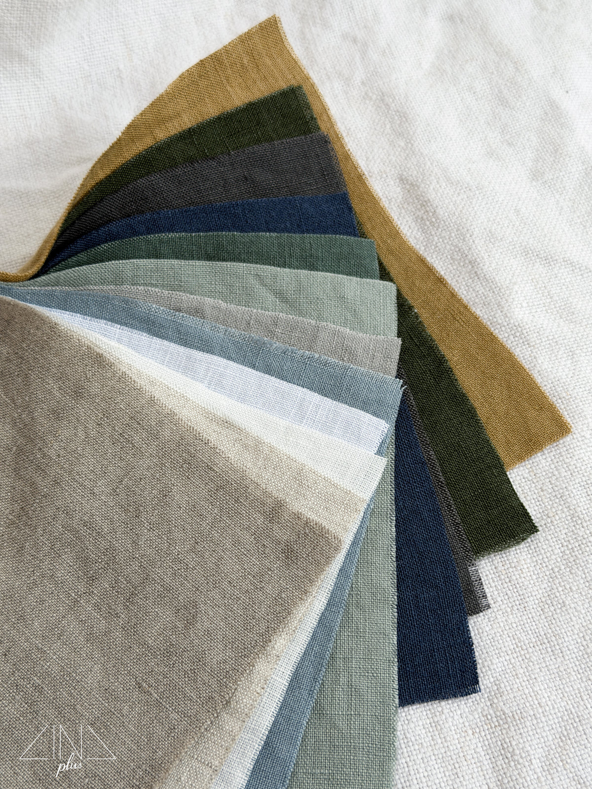 Linen Samples MIDILINO color swatches fanned showing multiple hues