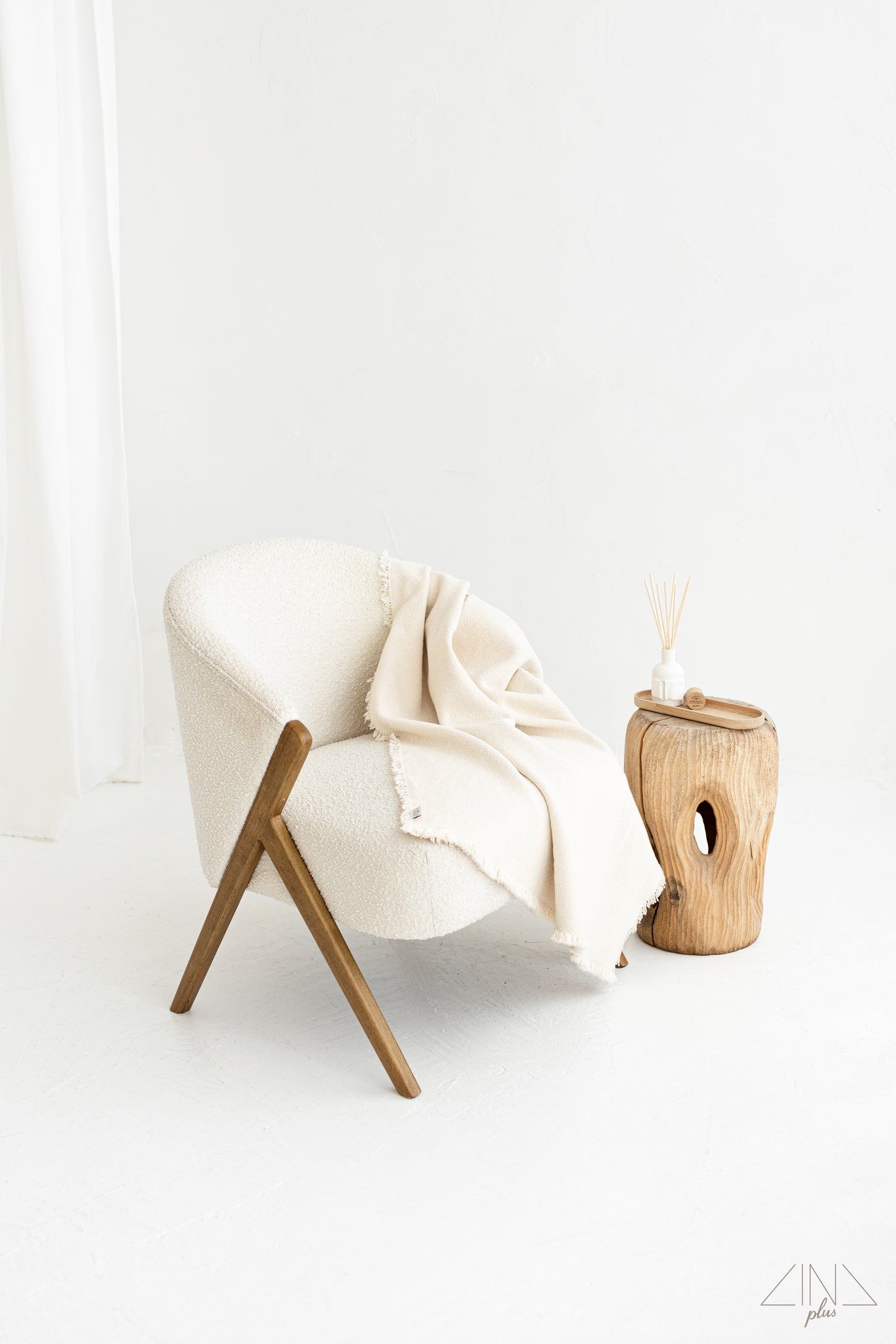 Cotton Blanket | Extra Thick Throw in Raw White