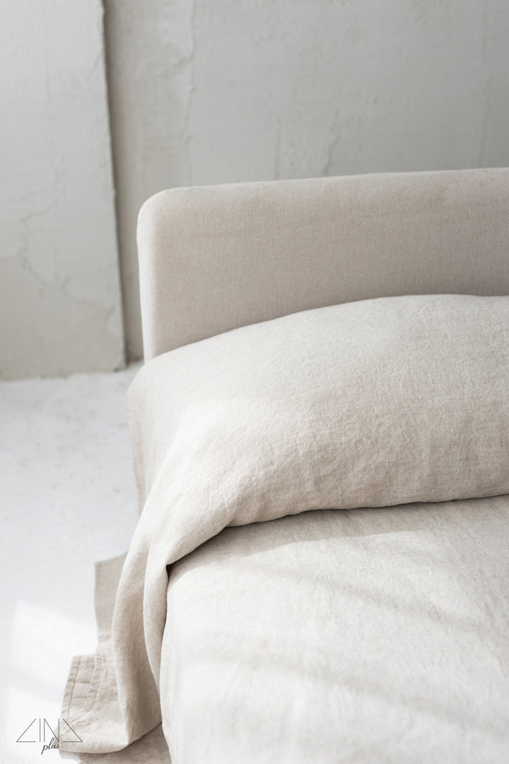 Oversized Heavy Linen Bedspread in NEUTRAL