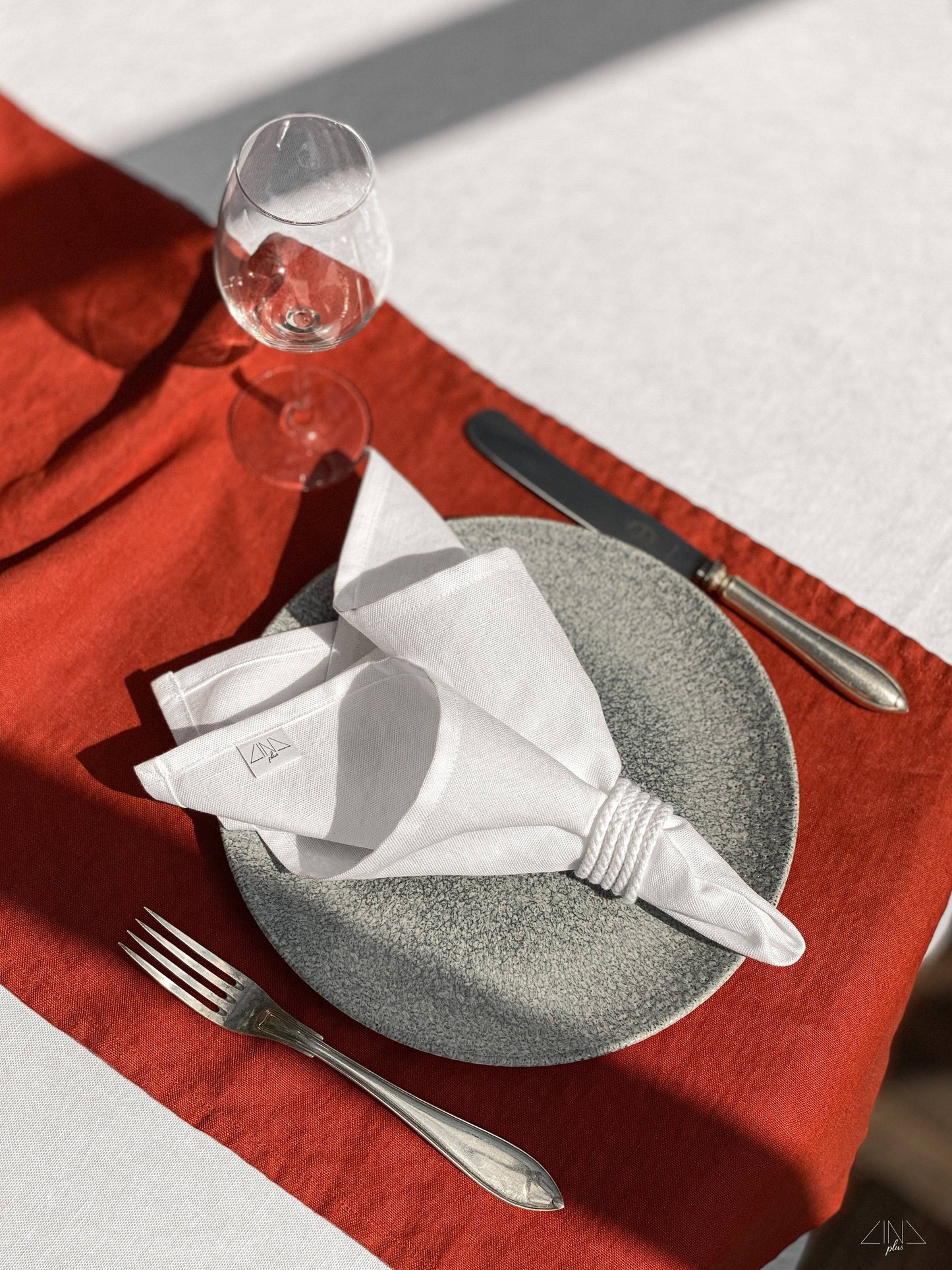 Linen-Cotton Napkin in WHITE